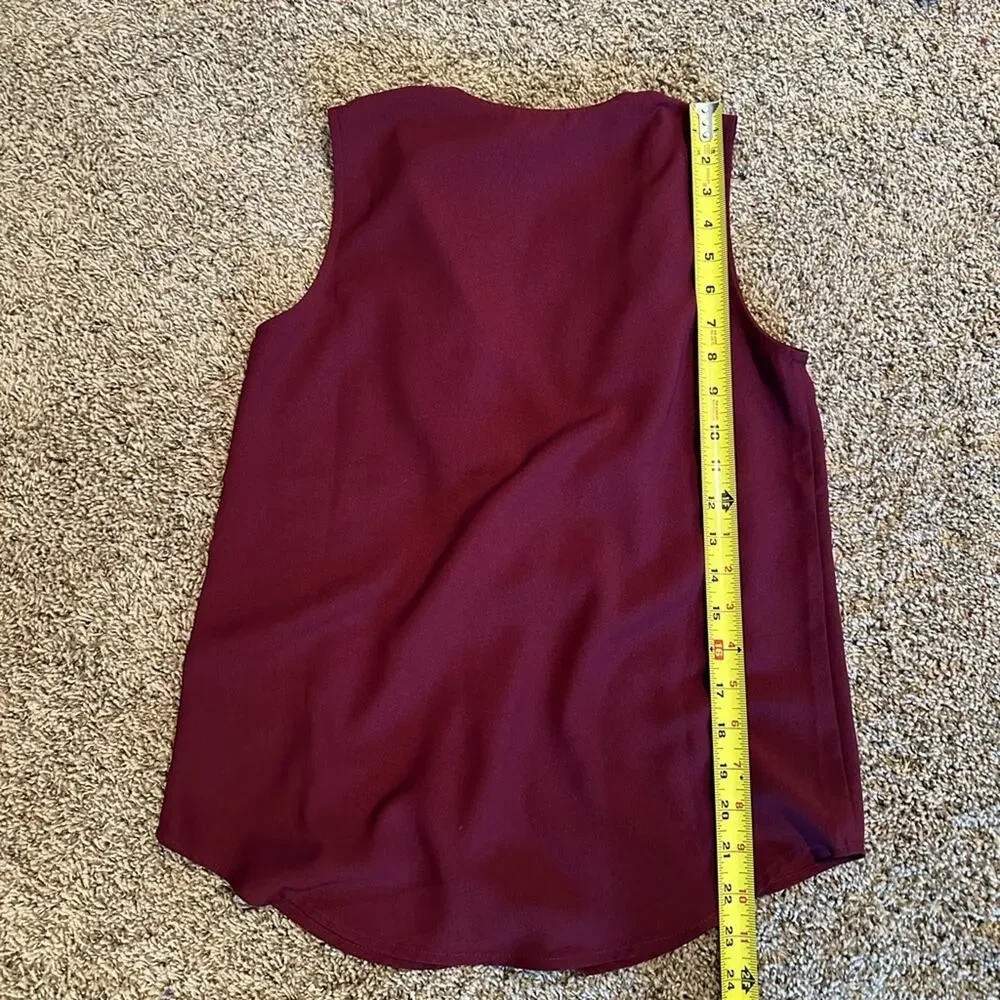 J. Crew Burgundy Ruffled Bib Collar Blouse XXS - Picture 6 of 6